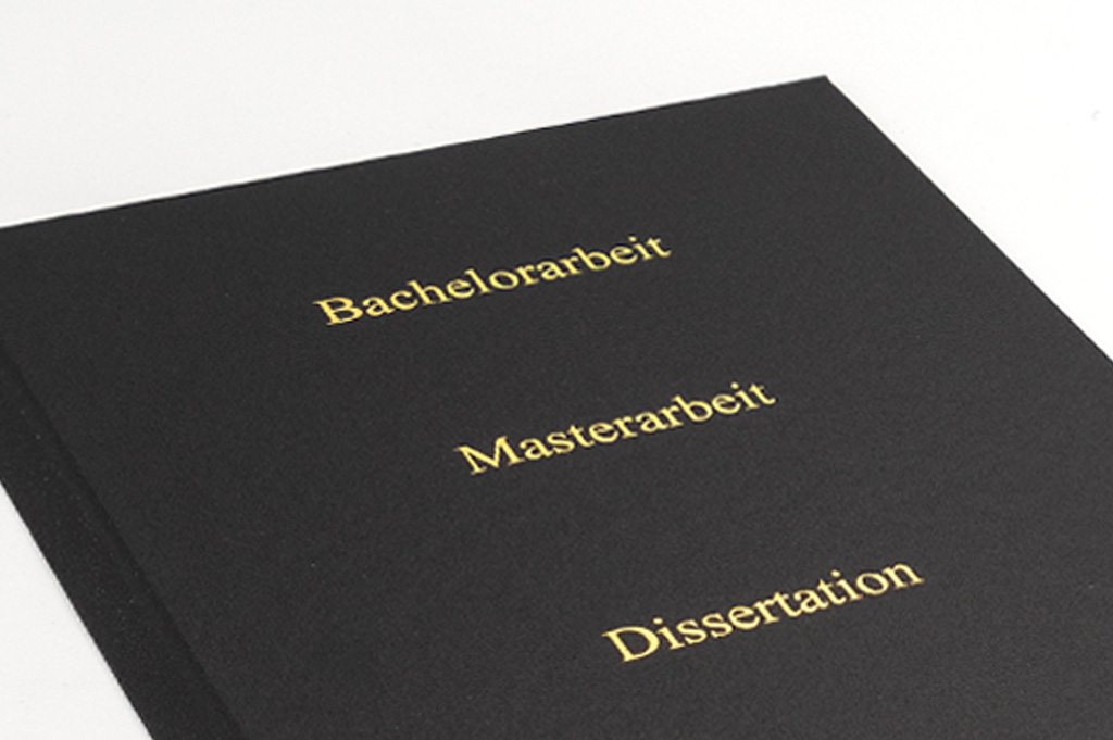 Abschlussarbeiten Hardcover: schwarz mit goldener Prägung