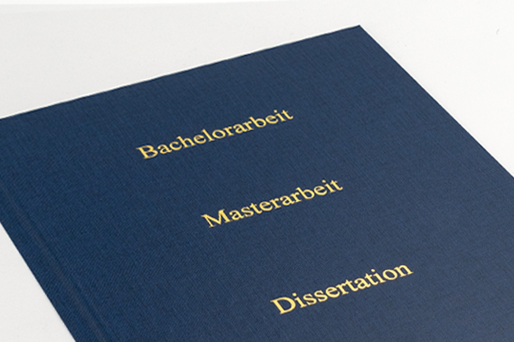 Dissertationen / Doktorarbeiten Hardcover: blau mit goldener Prägung