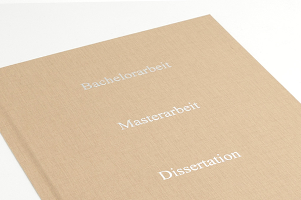 Dissertationen / Doktorarbeiten Hardcover: beige mit silberner Prägung