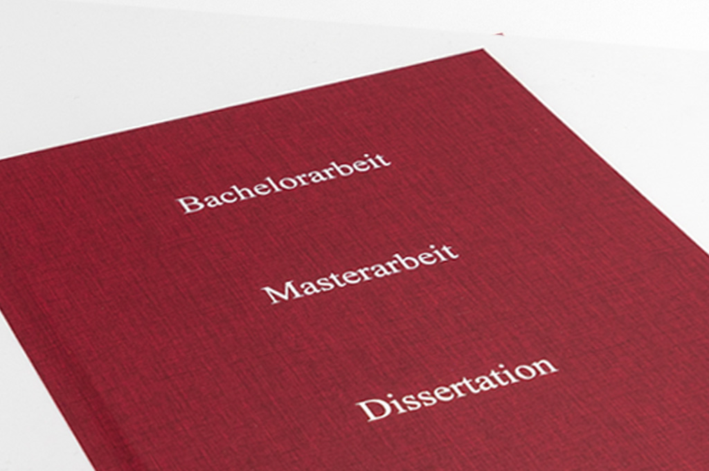 Dissertationen / Doktorarbeiten Hardcover: rot mit silberner Prägung